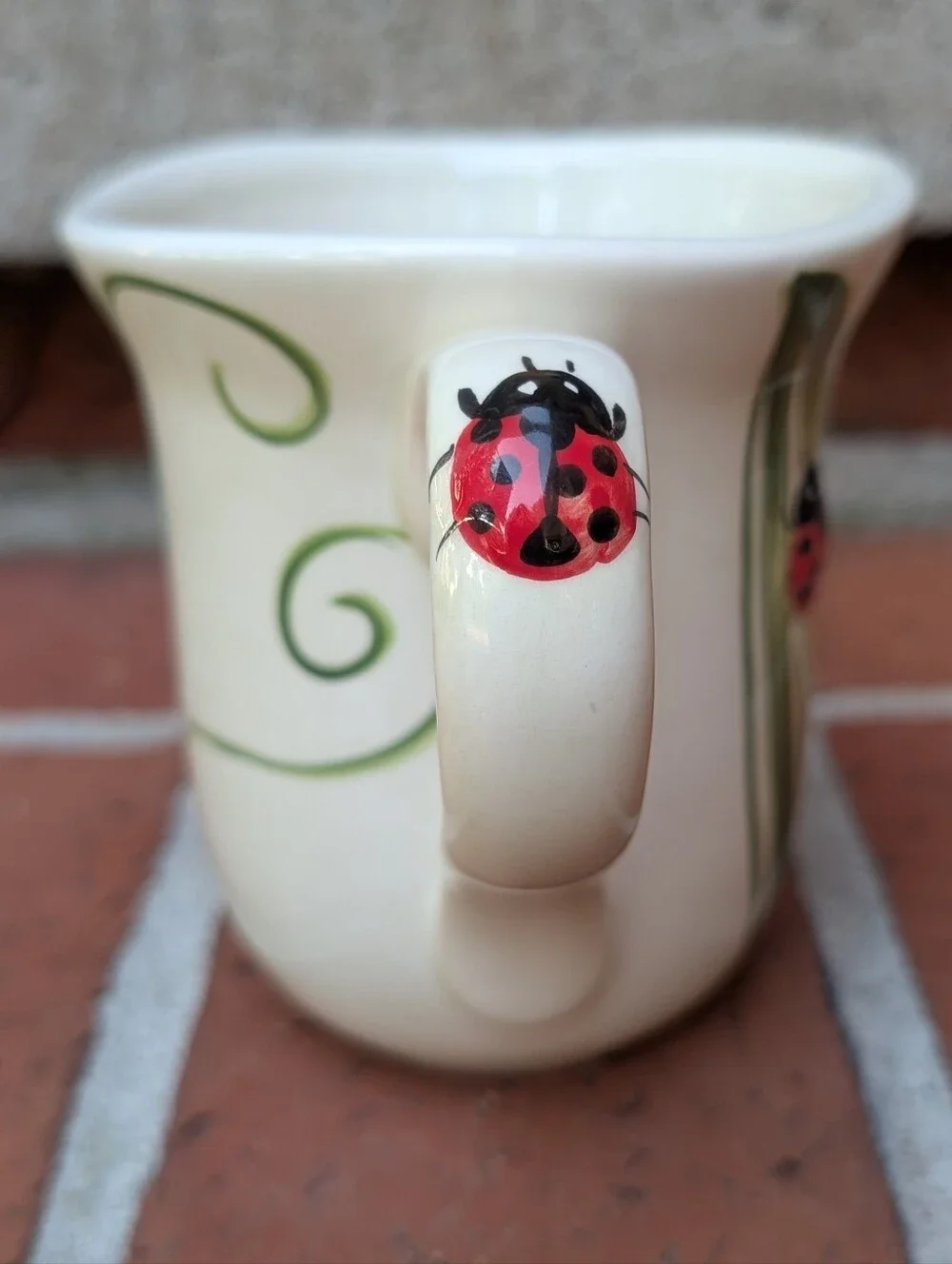 Pier 1 Hand Painted Ladybug Mug